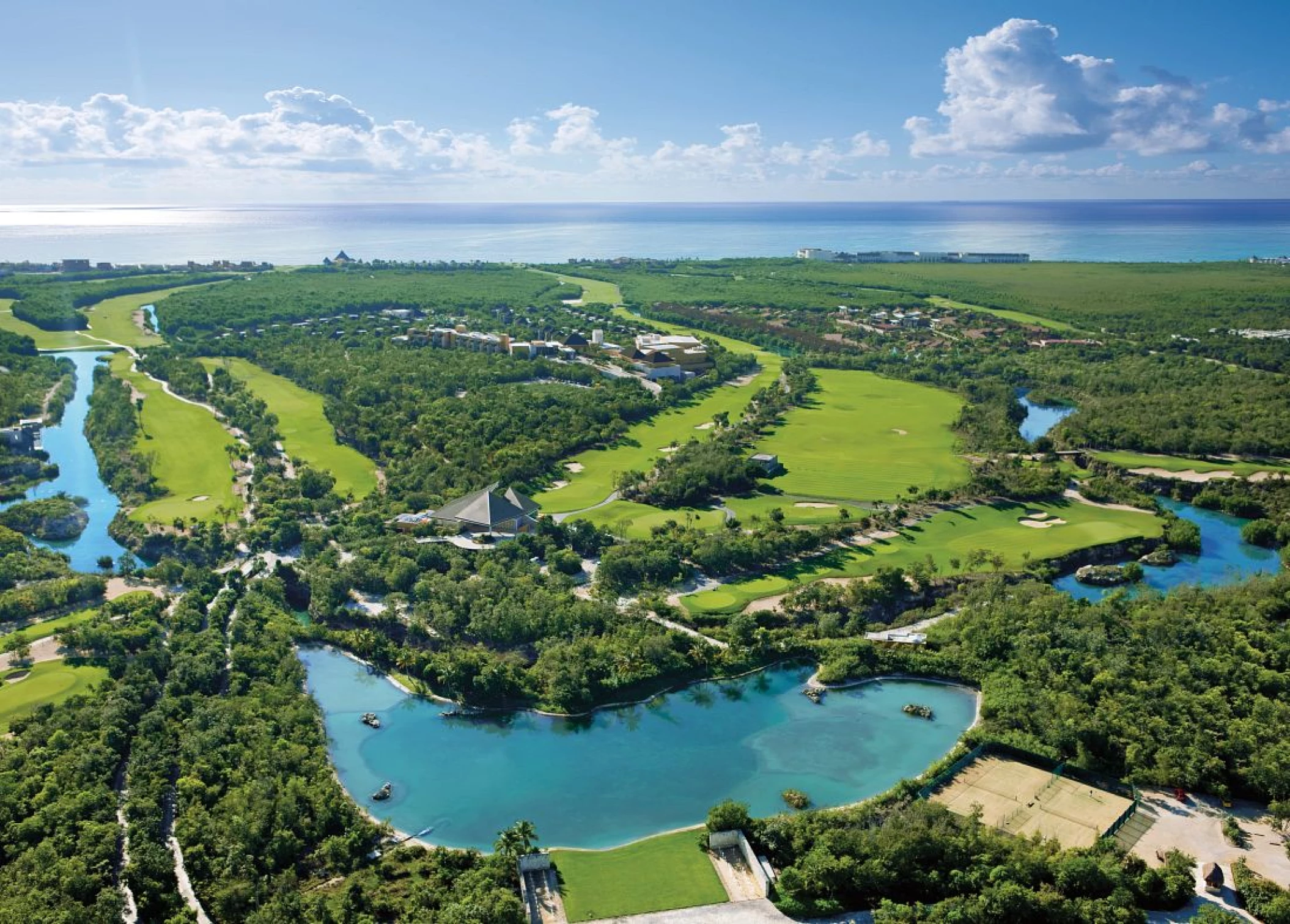 Dreams Riviera Cancun golf course arial