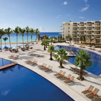 Dreams Riviera Cancun pool area arial
