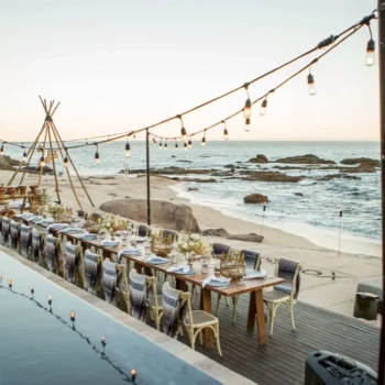 Dinner reception on the deck at Esperanza Cabo San Lucas