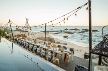 Dinner reception on the deck at Esperanza Cabo San Lucas