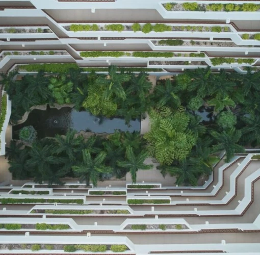 top view of the atrium at Fiesta Americana Condesa Cancun