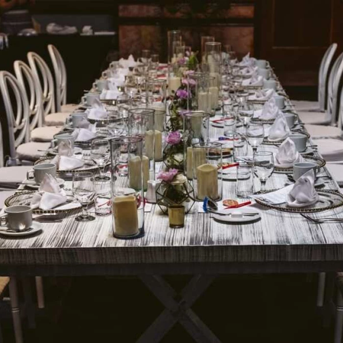 dinner table setup in ballroom at Fiesta Americana Condesa Cancun