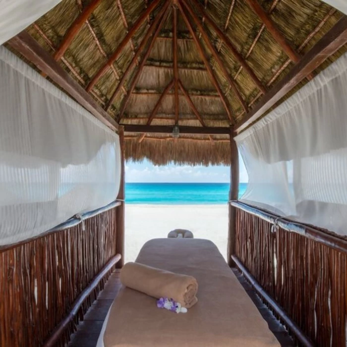 massage setup on the beach at Fiesta Americana Condesa Cancun