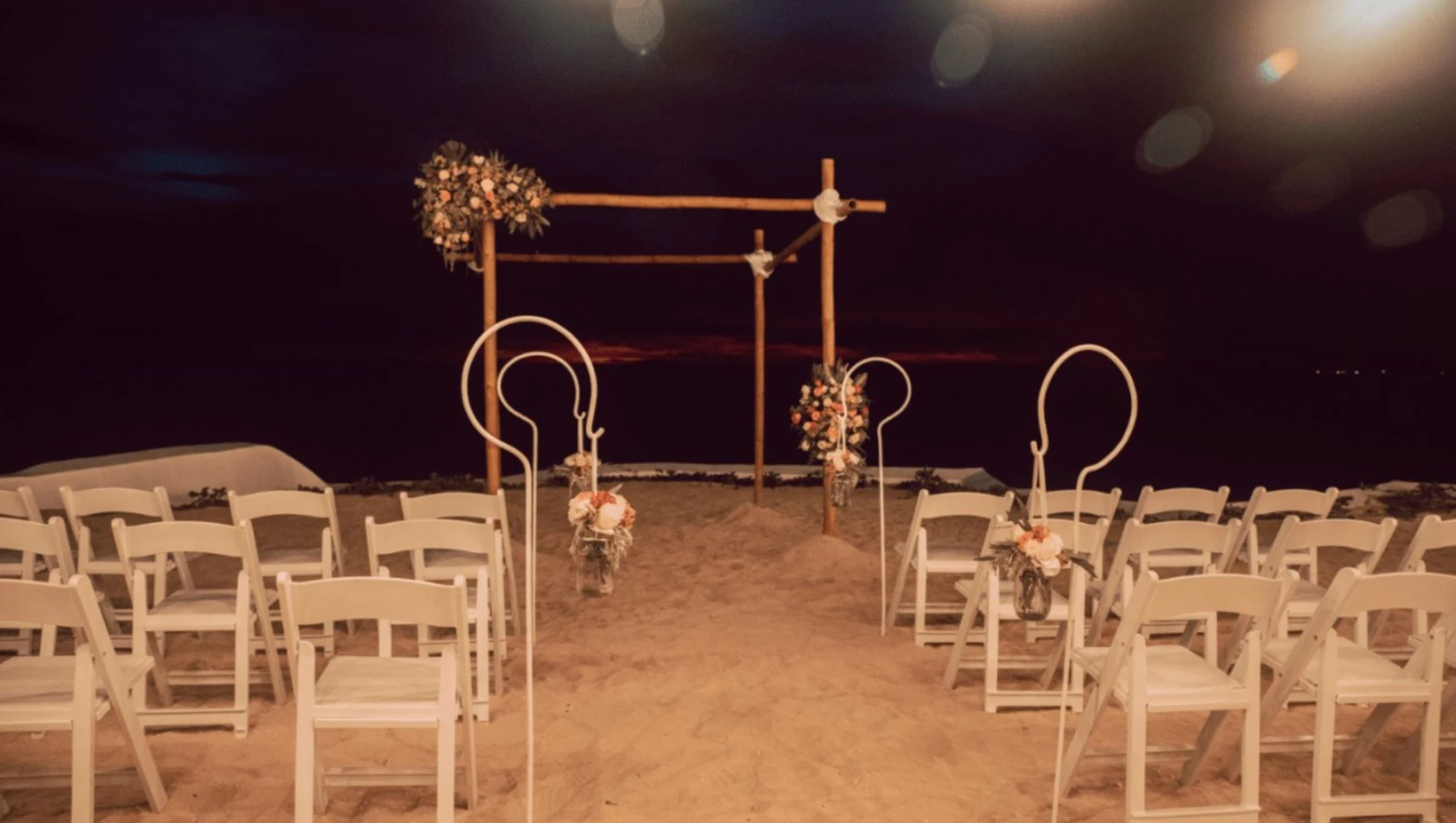 beach ceremony in the evening at Fiesta Americana Cozumel