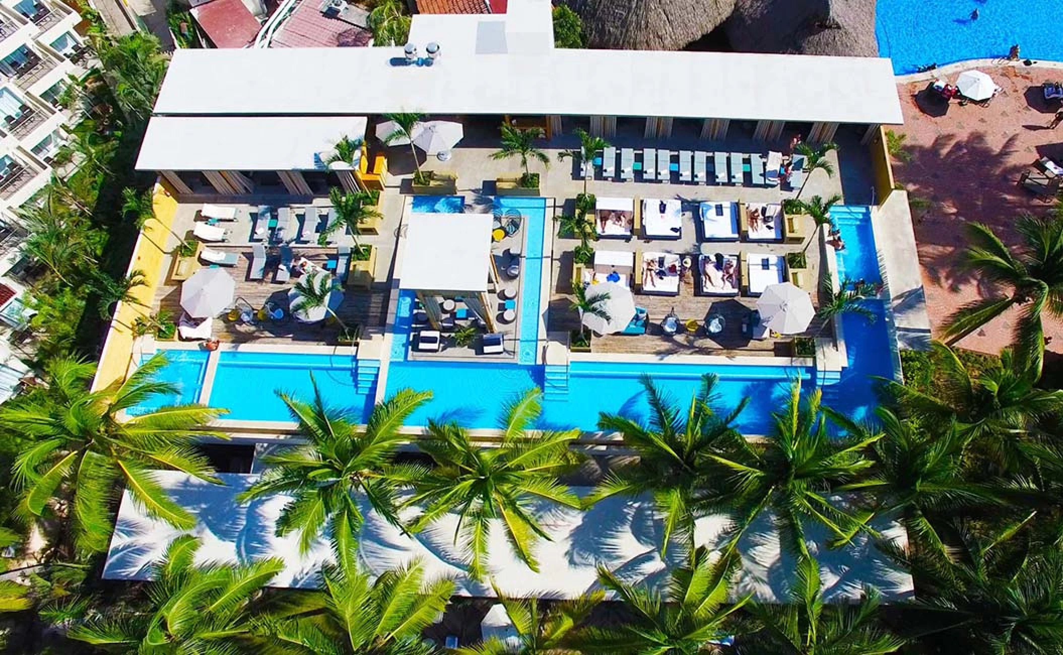 Fiesta Americana Vallarta Sonne Club drone overview.