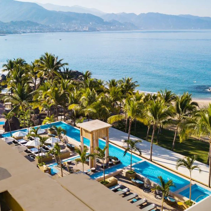 Fiesta Americana Vallarta Sonne Club aerial overview.