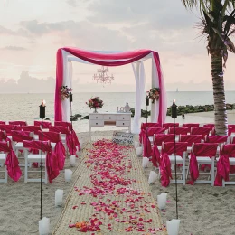 Beach ceremony setup at Fiesta Americana Vallarta.