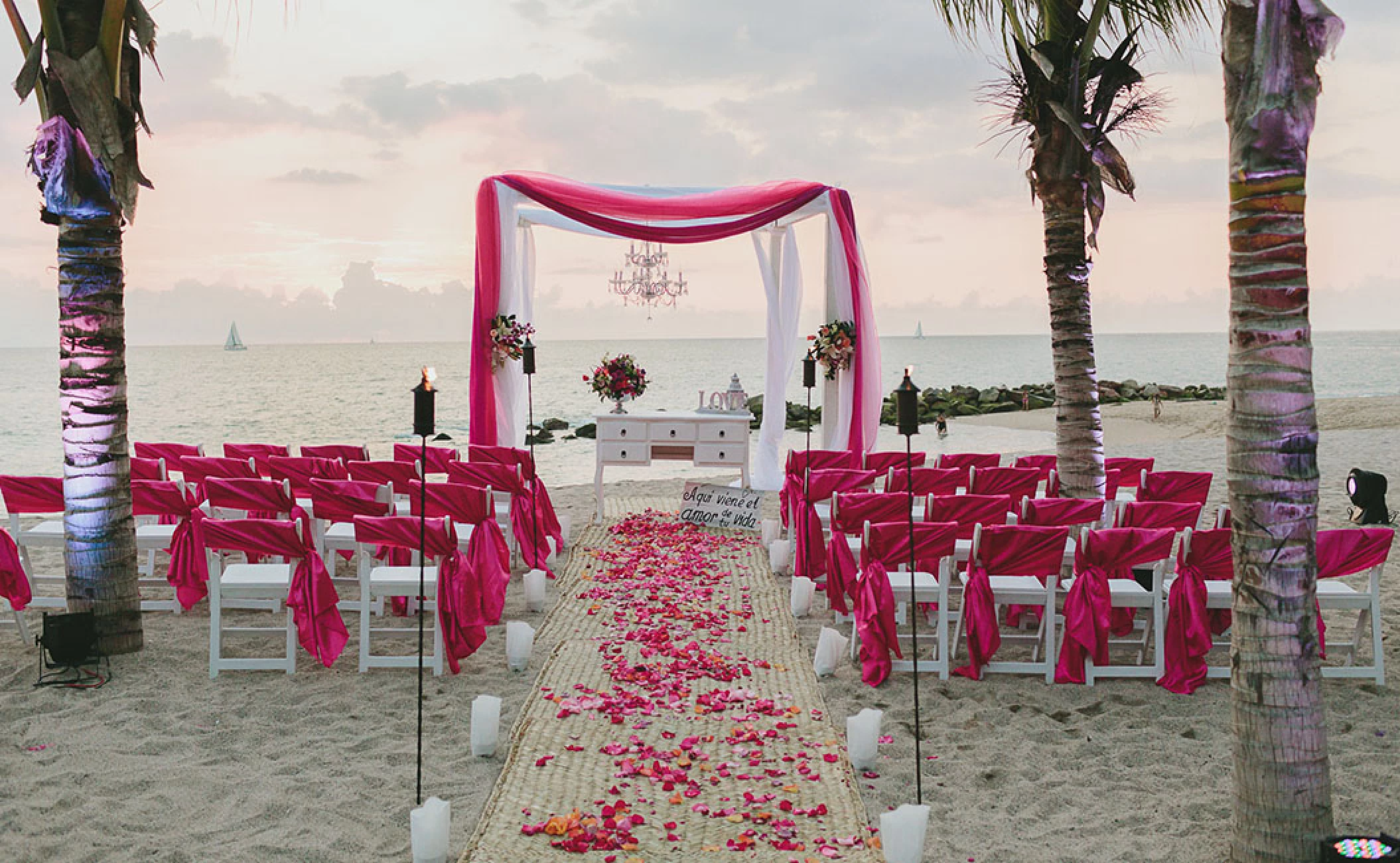 Beach ceremony setup at Fiesta Americana Vallarta.