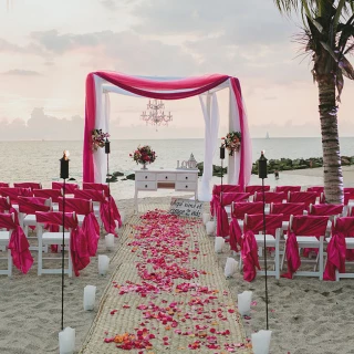 Beach ceremony setup at Fiesta Americana Vallarta.