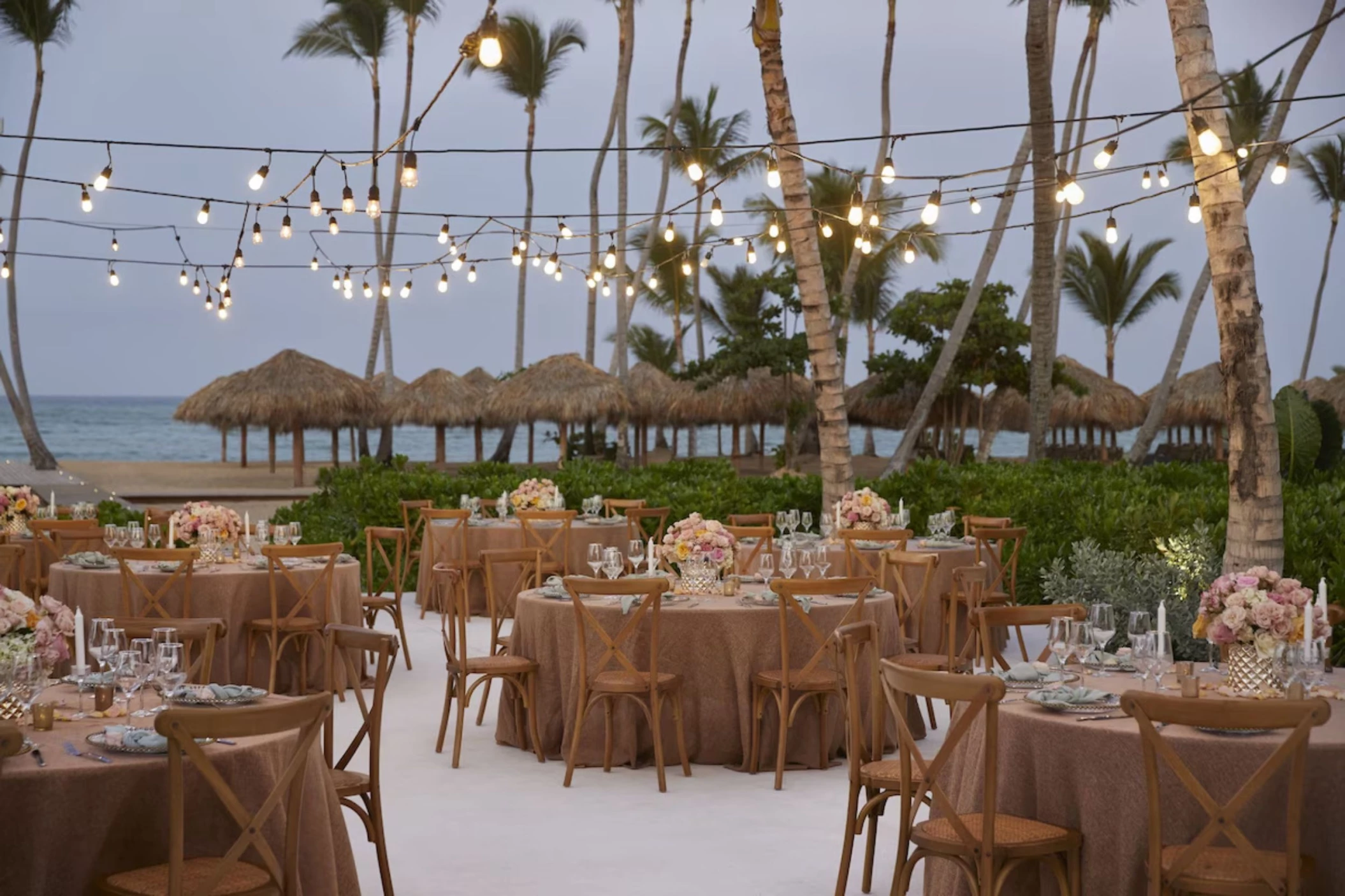 beach reception setup at finest punta cana