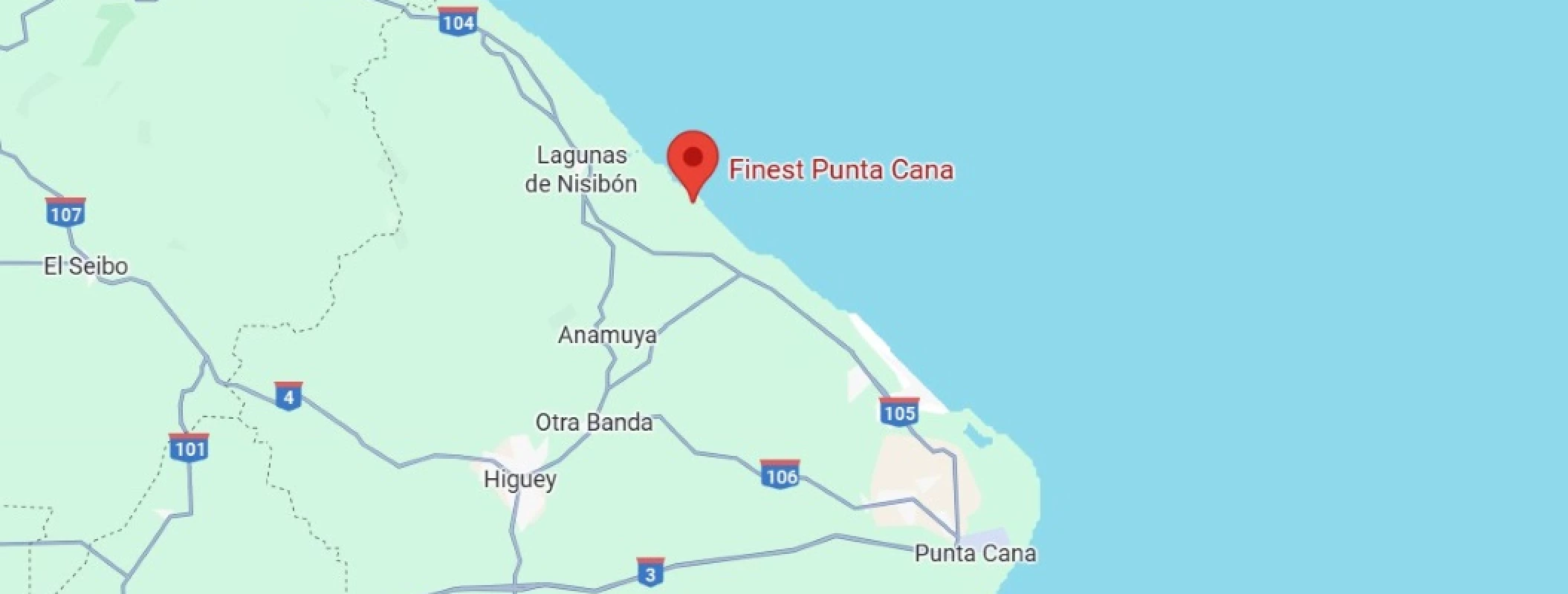 map showing location of finest punta cana in the dominican republic