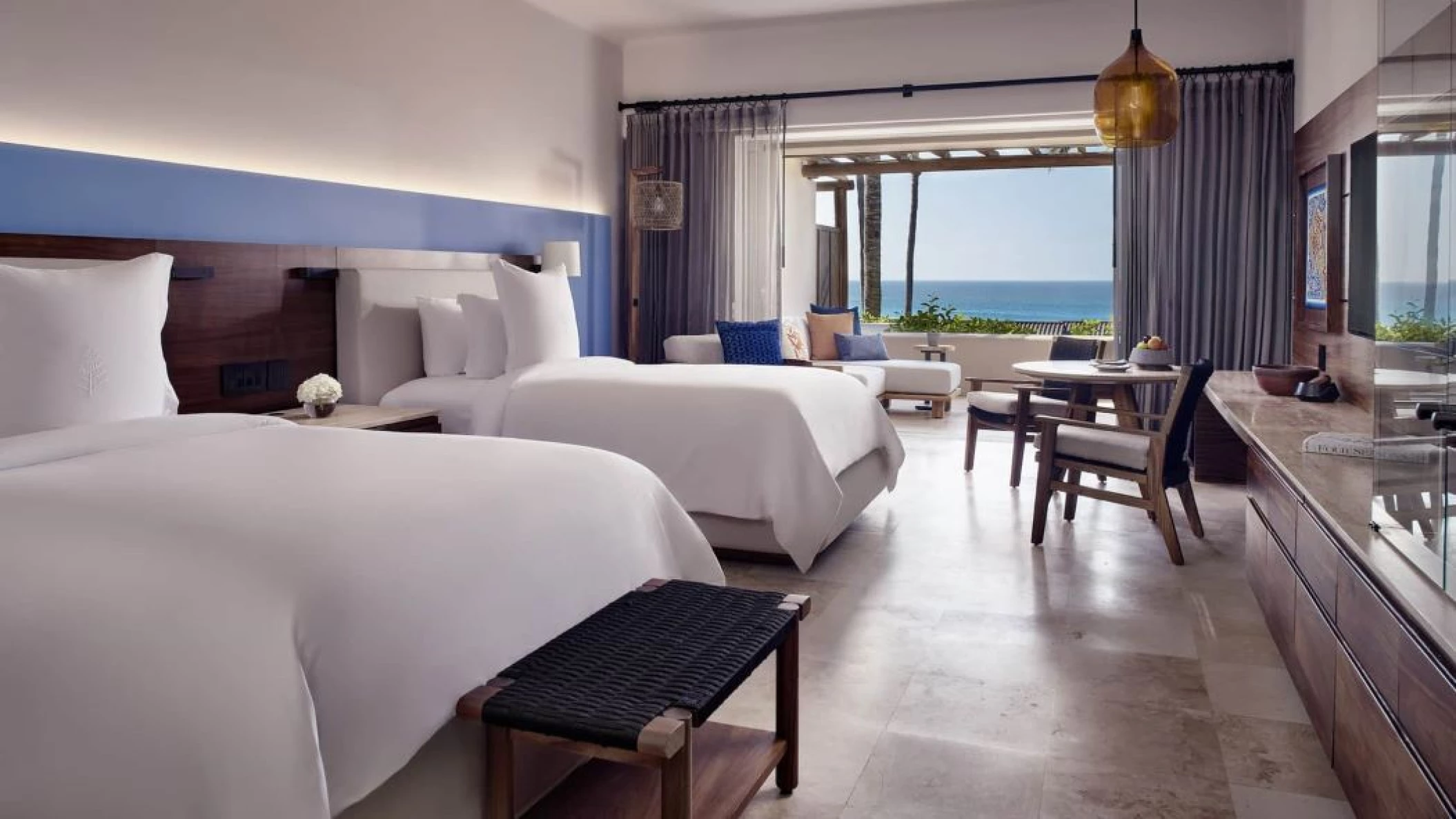 suite with 2 beds and ocean view at Four Seasons Resort Punta Mita