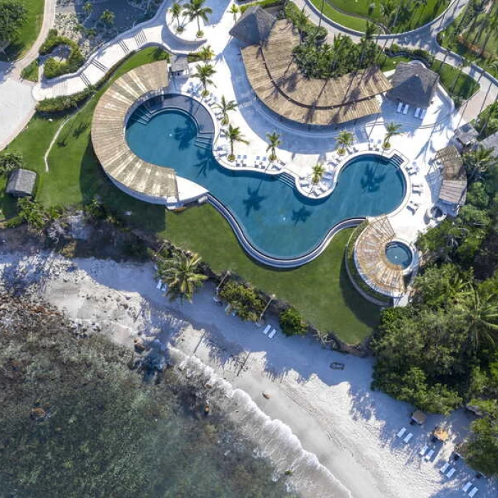 pool and beach aerial view four seasons resort punta mita