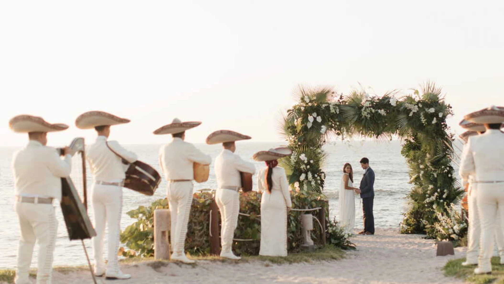 beach wedding with mariachi band four seasons resort punta mita