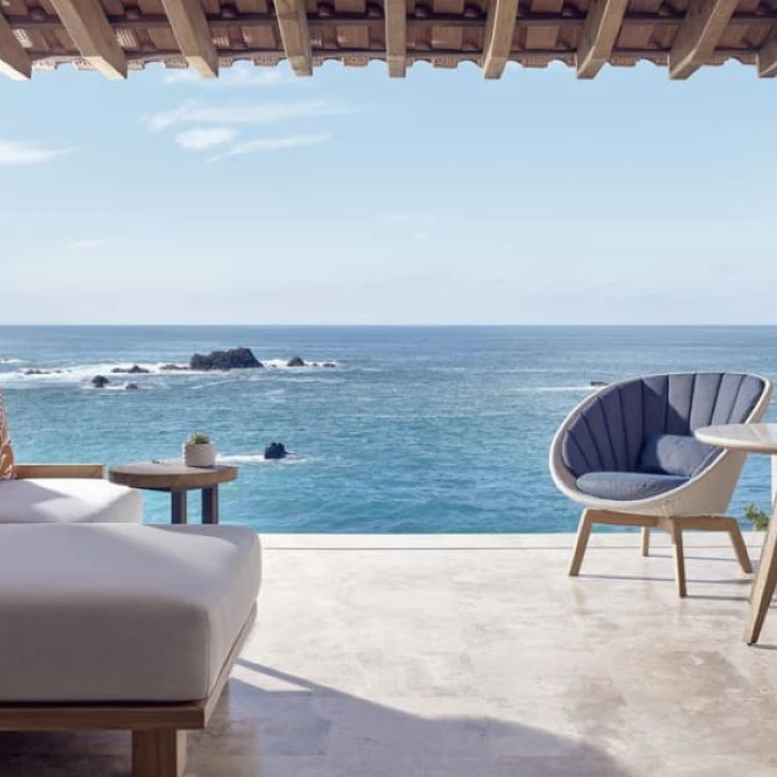 oceanfront balcony of a suite at Four Seasons Resort Punta Mita