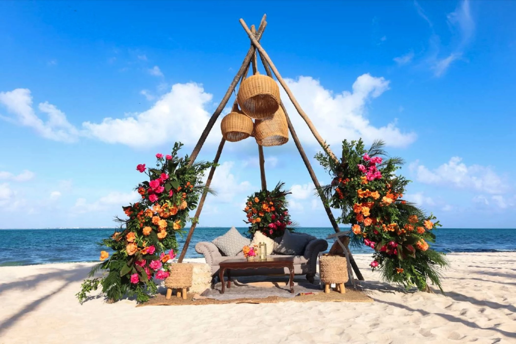 Coco Beach seating wedding venue Garza Blanca Cancun