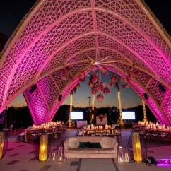 Tierra Luna wedding venue at night at Garza Blanca and Hotel Mousai Cancun