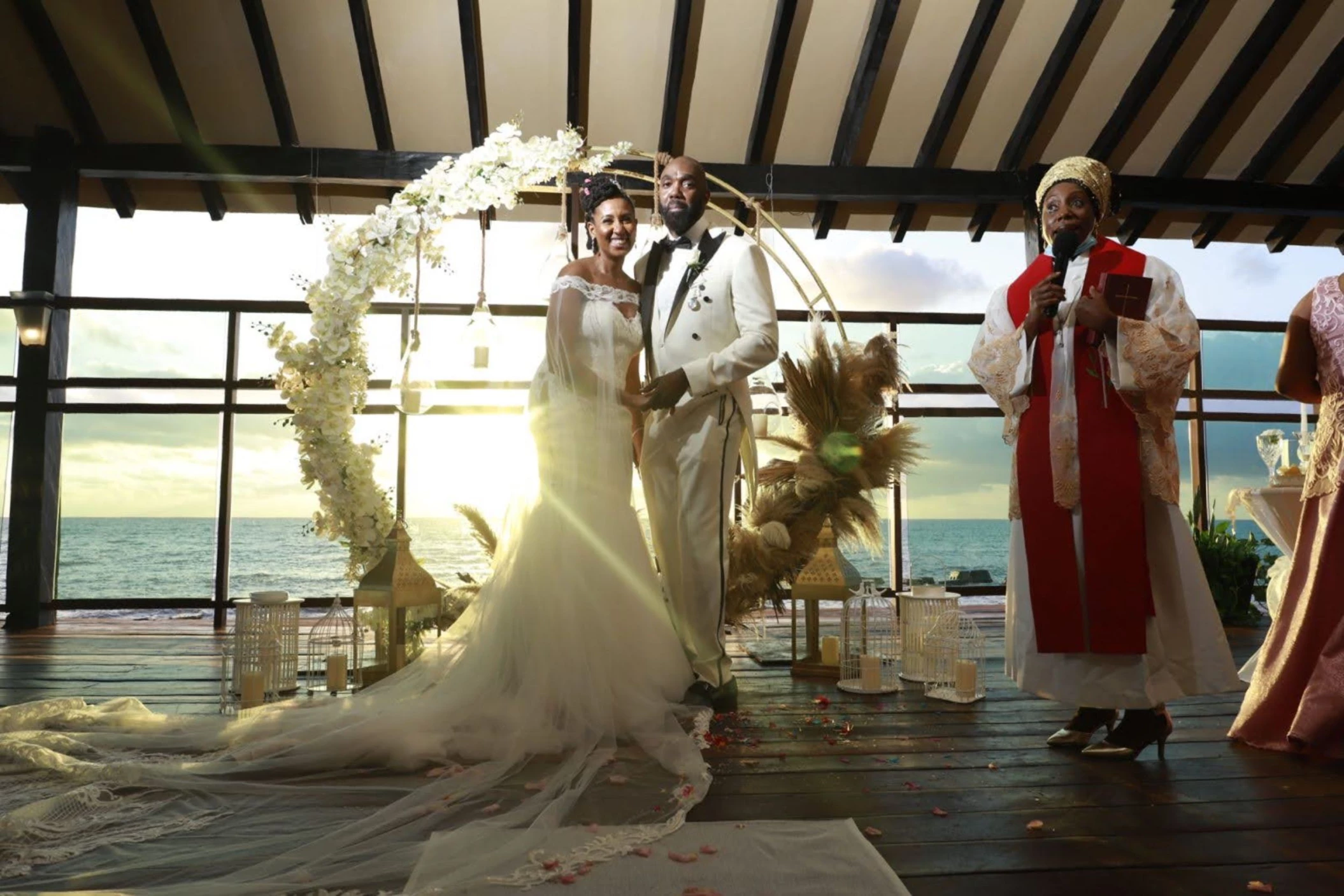 sunrise wedding at Pier Deck at Generations Riviera Maya
