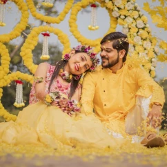 haldi ceremony at an indian wedding