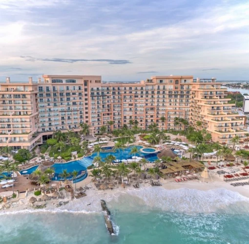 Grand Fiesta Americana Coral Beach Cancun resort aerial view
