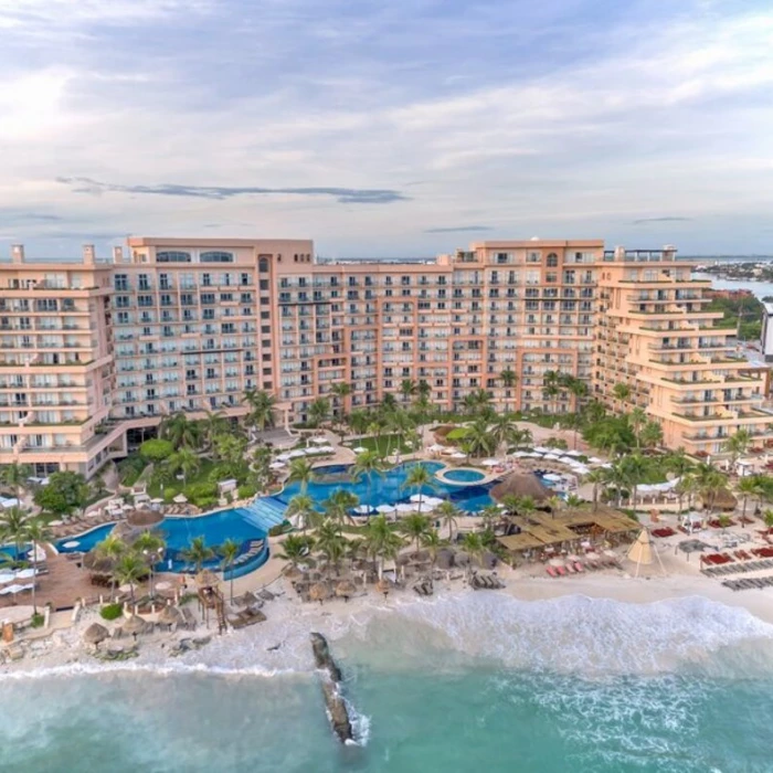 Grand Fiesta Americana Coral Beach Cancun resort aerial view