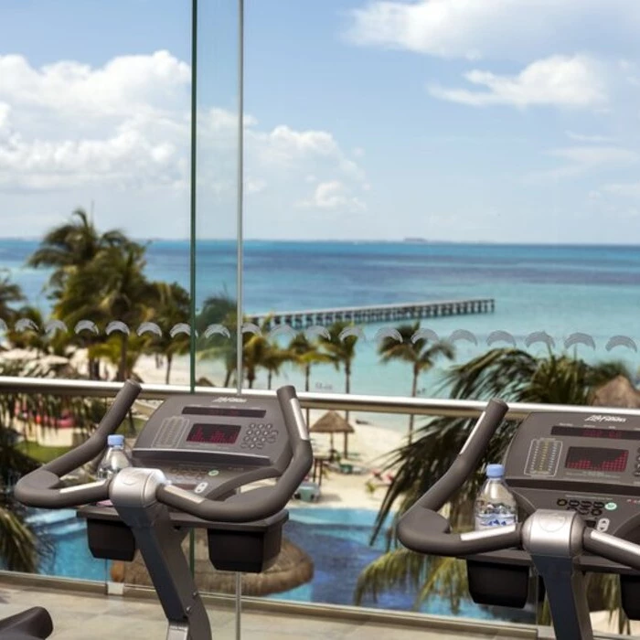 gym with a sea view at Grand Fiesta Americana Coral Beach Cancun