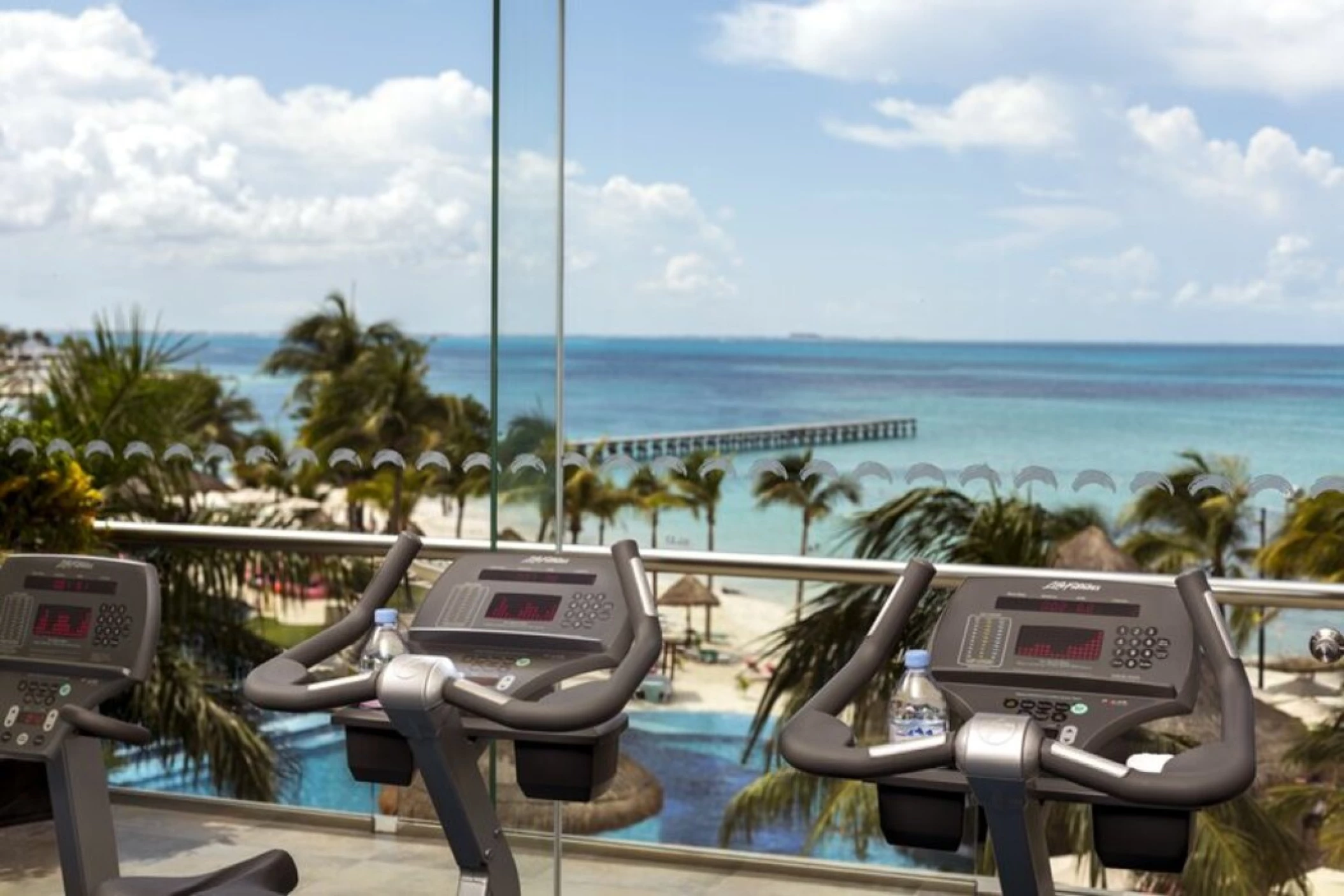 gym with a sea view at Grand Fiesta Americana Coral Beach Cancun