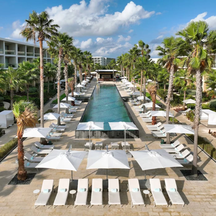 pool and cabanas at Grand Palladium Select Costa Mujeres