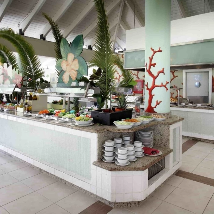 buffet setup in restaurant at Grand Palladium Punta Cana