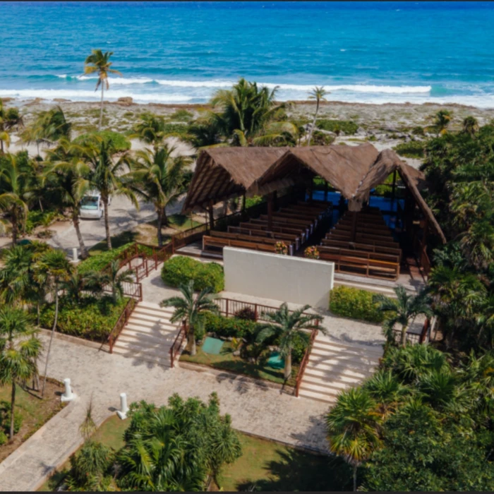 aerial view of the chapel venue at Grand Sirenis Riviera Maya