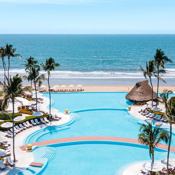 Beach and pools at Grand Velas Riviera Nayarit Resort.