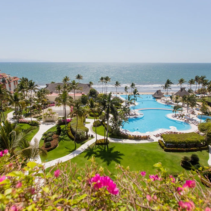 Gardens and pool at Grand Velas Riviera Nayarit Resort.