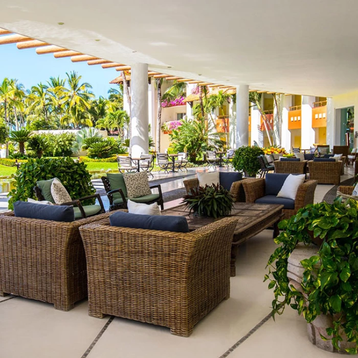 Lobby terrace at Grand Velas Riviera Nayarit Resort.