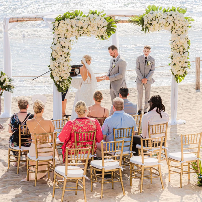 Beach wedding at Grand Velas Riviera Nayarit.