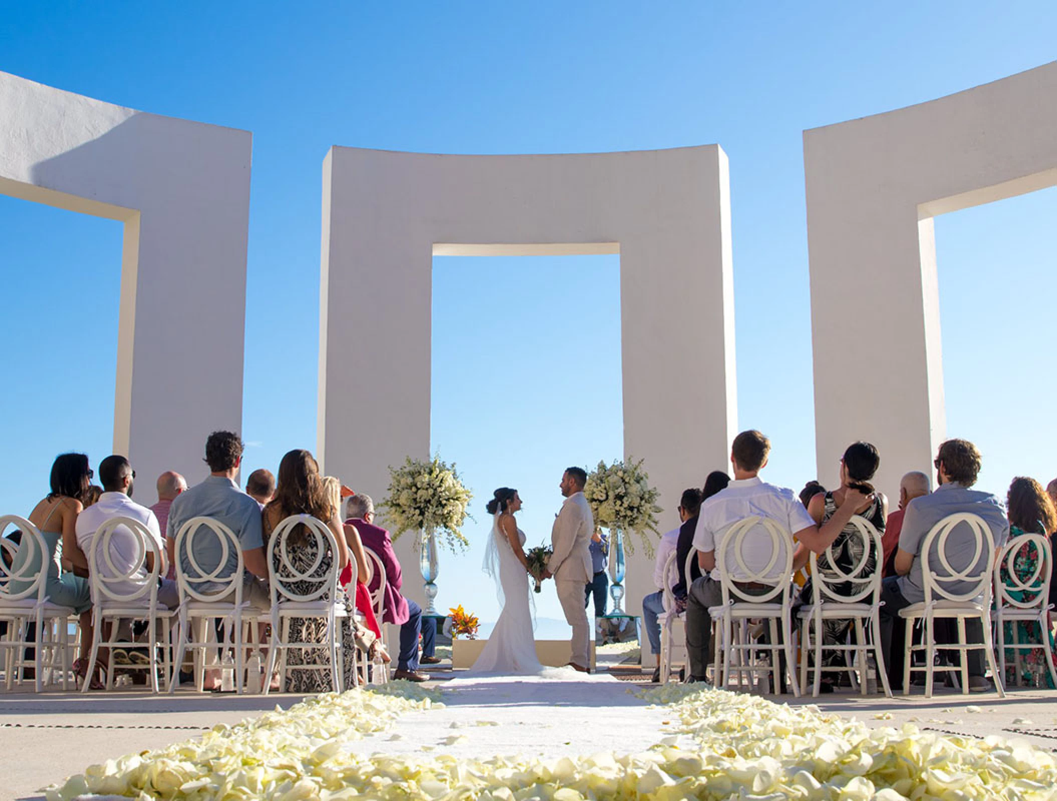 Destination wedding setup at Gazebo terrace venue in Grand Velas Riviera Nayarit