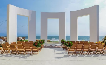 Destination wedding setup at Gazebo terrace venue in Grand Velas Riviera Nayarit