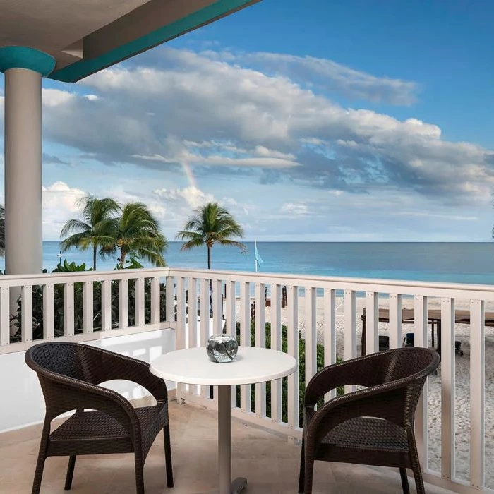 oceanfront balcony of suite at ocean maya royale