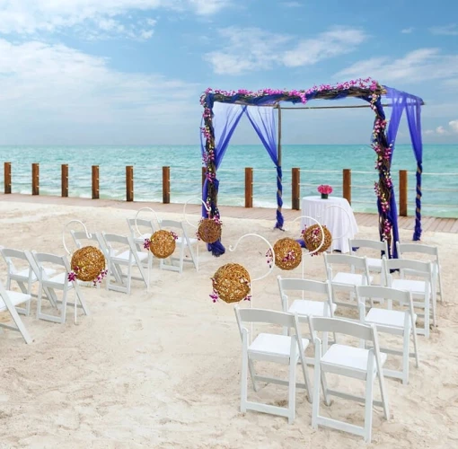 beach venue wedding setup at Ocean Maya Royale