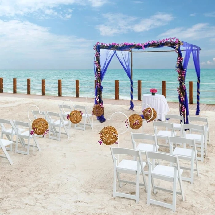 beach venue wedding setup at Ocean Maya Royale