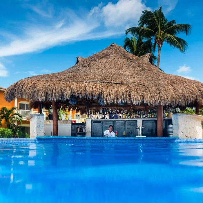 swim-up bar at Ocean Maya Royale