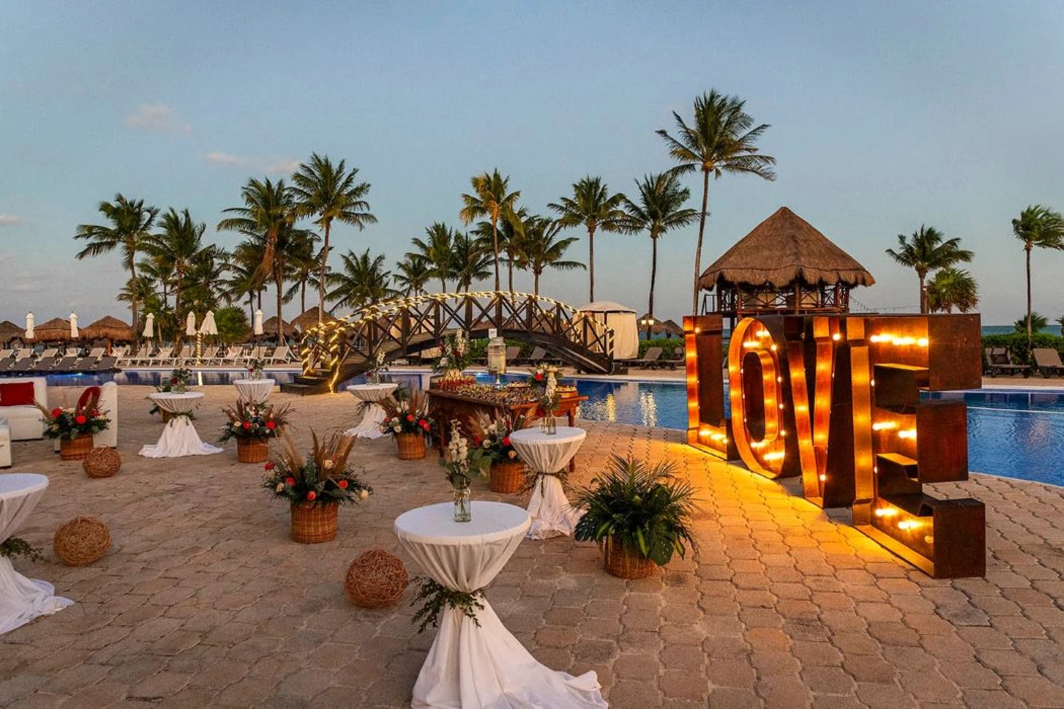 pool terrace venue at Ocean Maya Royale