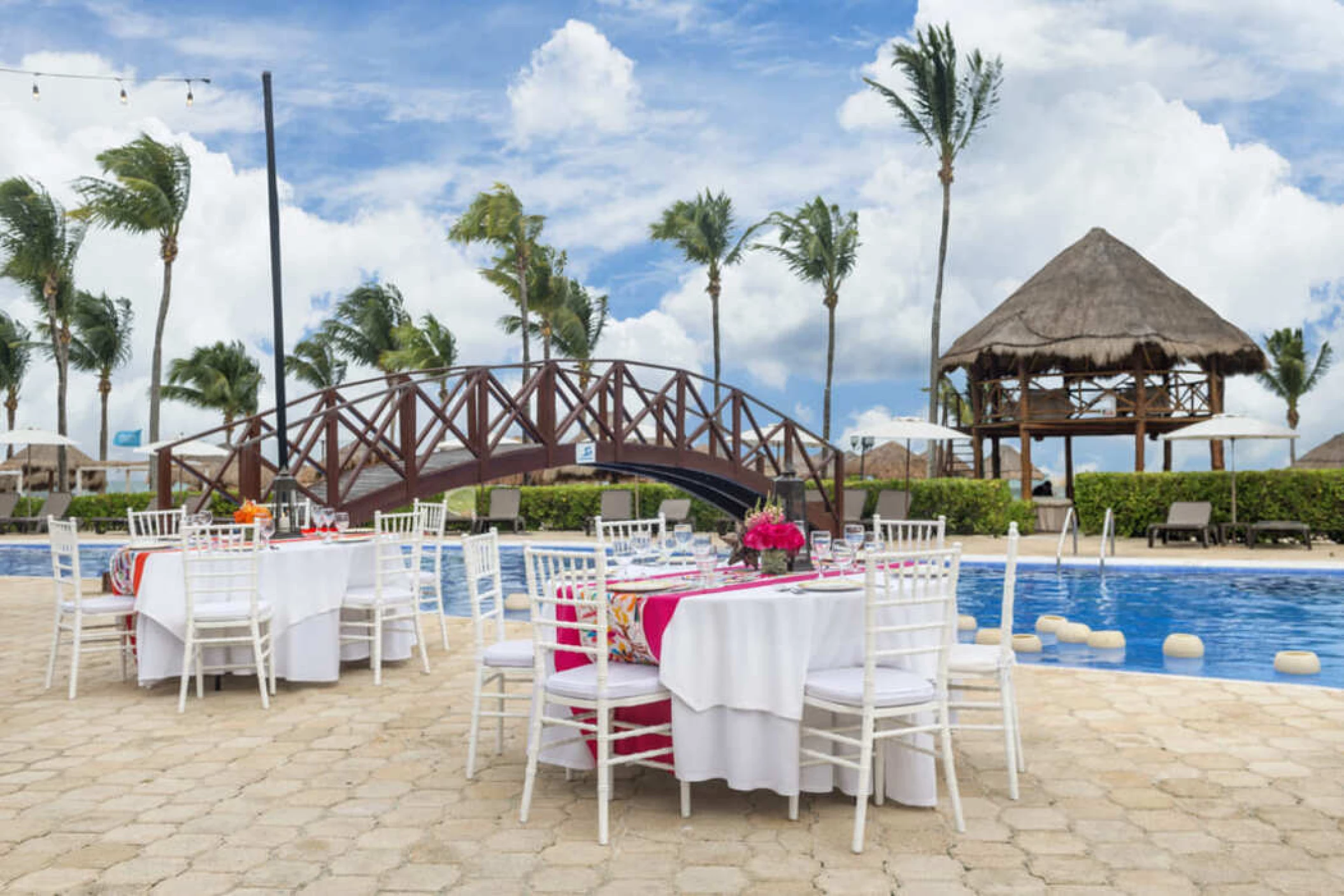 pool terrace venue at Ocean Maya Royale