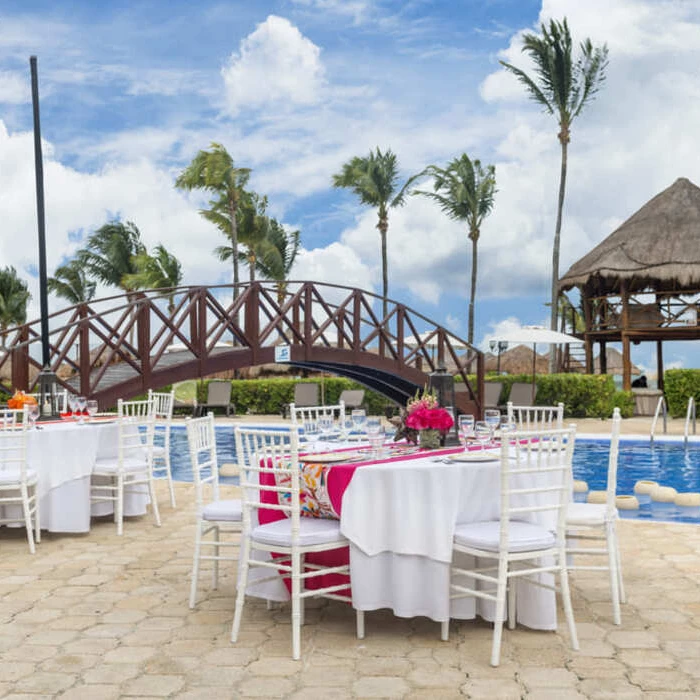 pool terrace venue at Ocean Maya Royale