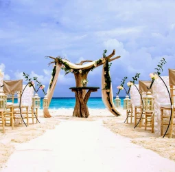 Beach Ceremony setup at Hard Rock Cancun.