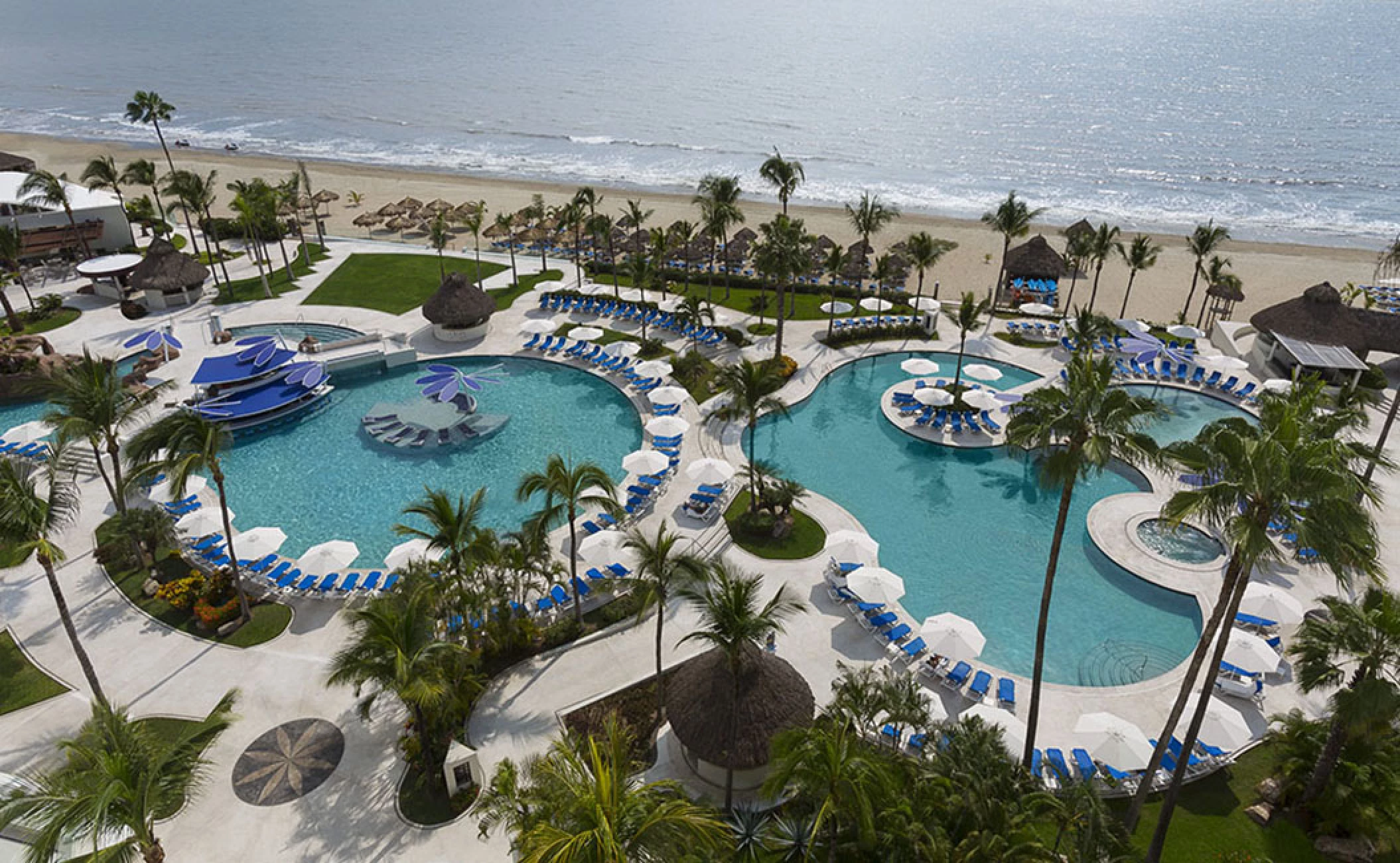 Hard Rock Hotel Vallarta Pools overview.