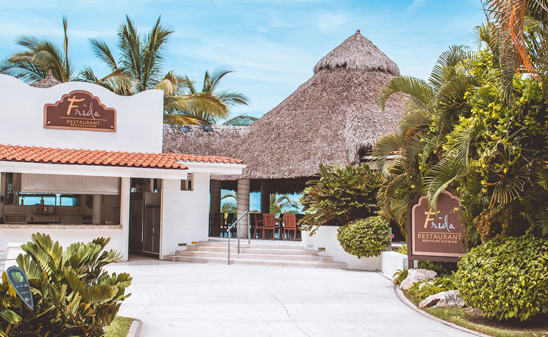 Frida Restaurant Terrace and entrance at Hard Rock Hotel Vallarta.