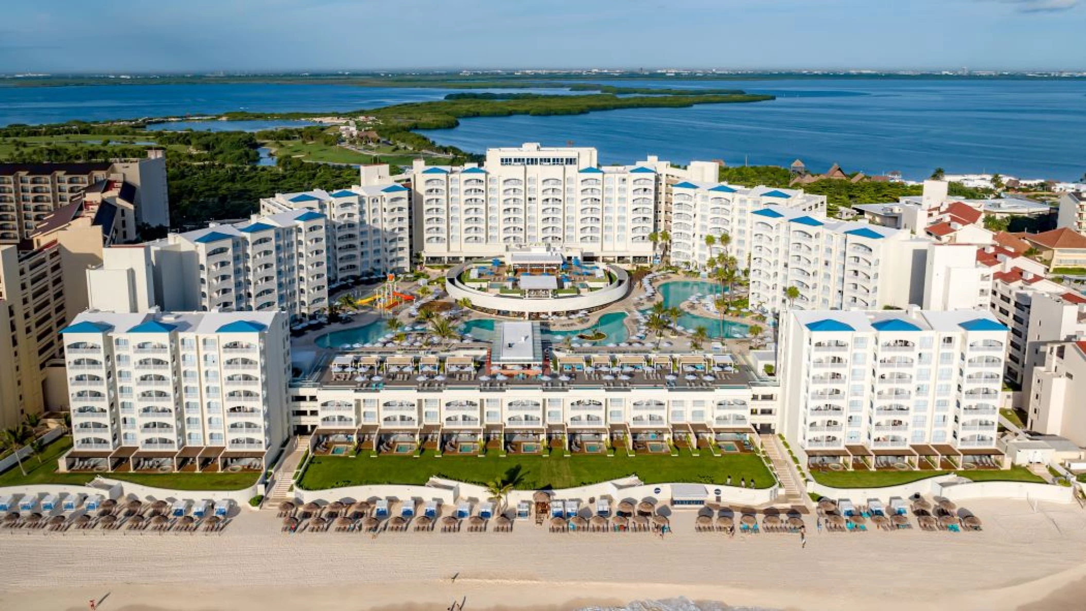 Hilton Cancun Mar Caribe resort aerial view