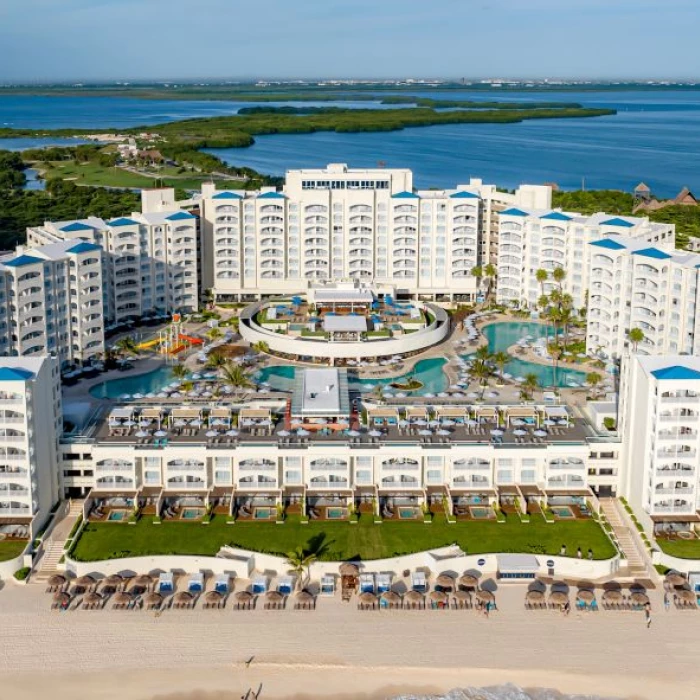 Hilton Cancun Mar Caribe resort aerial view