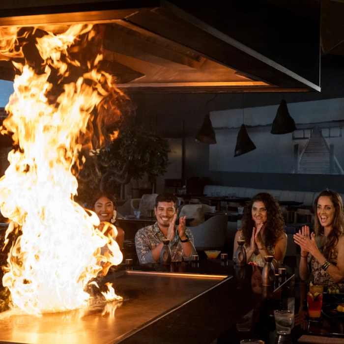 teppanyaki at noriku restaurant at Hilton Cancun Mar Caribe