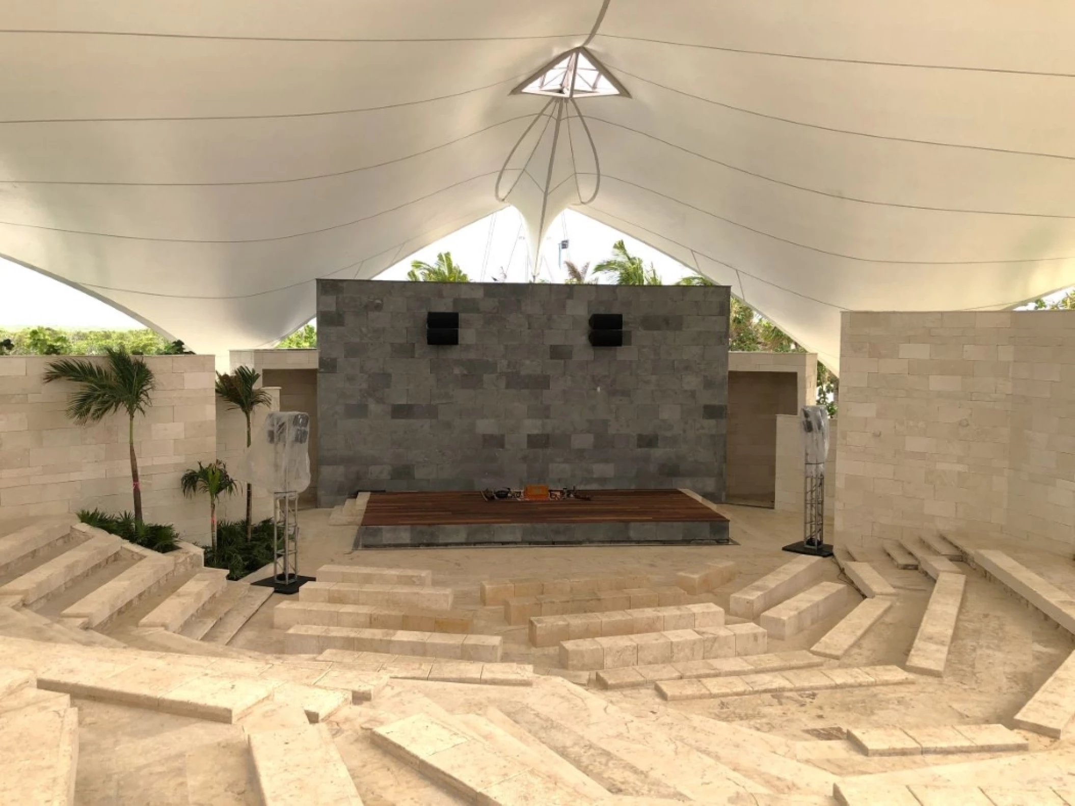 Amphitheatre Wedding venue at Hilton Cancun.